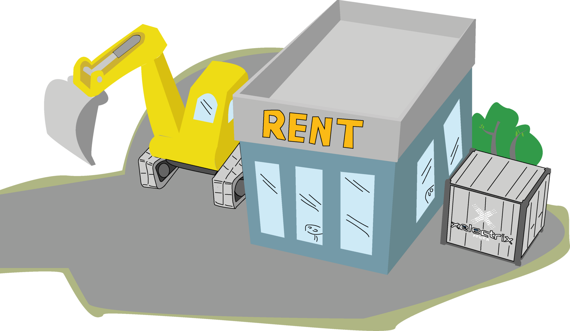 Rent energy storage, battery storage in construction machinery rental, energy storage in construction machinery rental