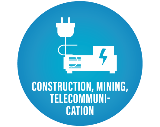 Construction, Mining and Telecom, Energy Storage for Construction, Battery Storage for Construction, Energy Storage for Mining, Storage for Construction